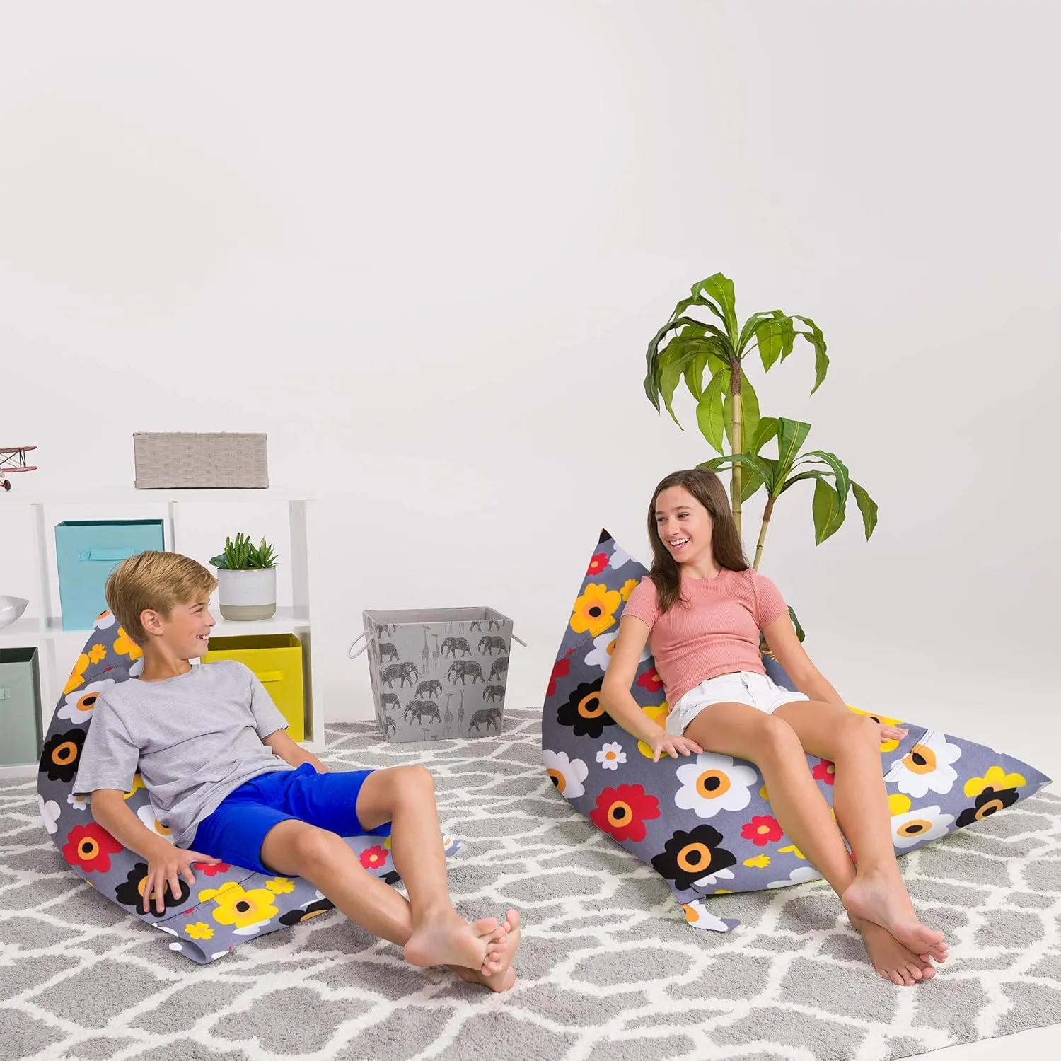 Posh Creations Bean Bag Chair for Kids and Teens -Twist Chair Medium 100L Size