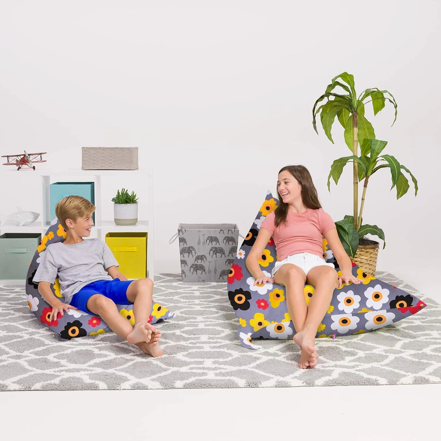 Posh Creations Bean Bag Chair for Kids and Teens -Twist Chair Medium 100L Size
