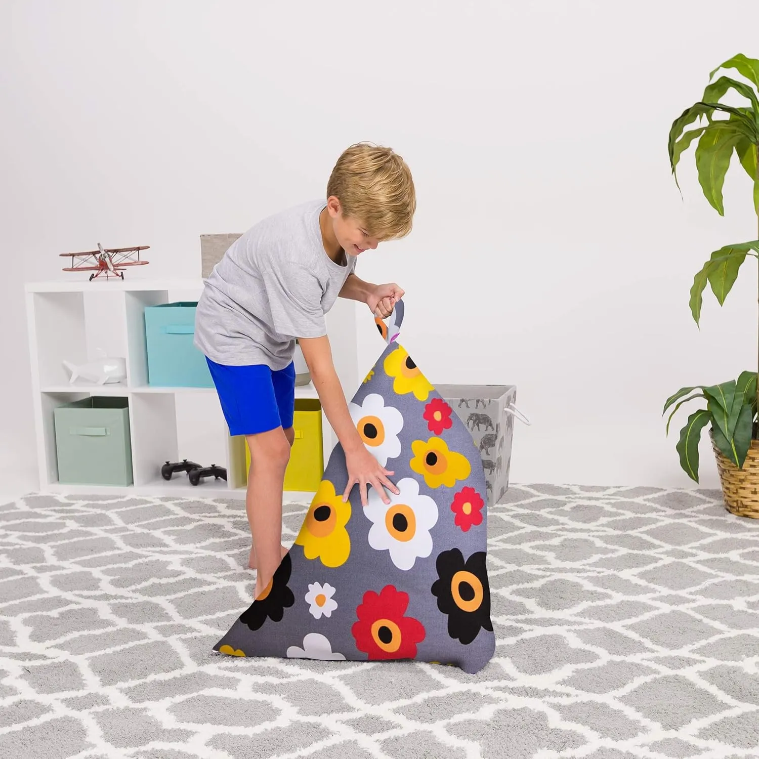 Posh Creations Bean Bag Chair for Kids and Teens -Twist Chair Medium 100L Size