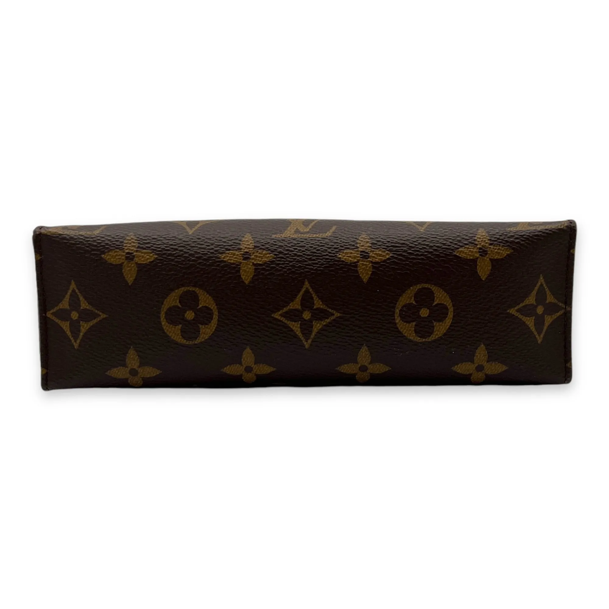 Pouch 19 Brown in Monogram Coated Canvas, Gold hardware