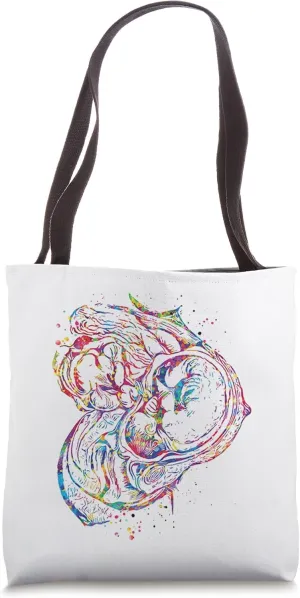 Pregnancy Art Watercolor Fetus Tote Bag