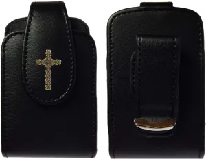 Premium 3D Metal Cross Pouch Case with Belt Clip for Medtronic Minimed Insulin Pump 530G/ 630G/ 640G/ 670G /770G(All Model) (vertical/1/black/cross3#cooper)