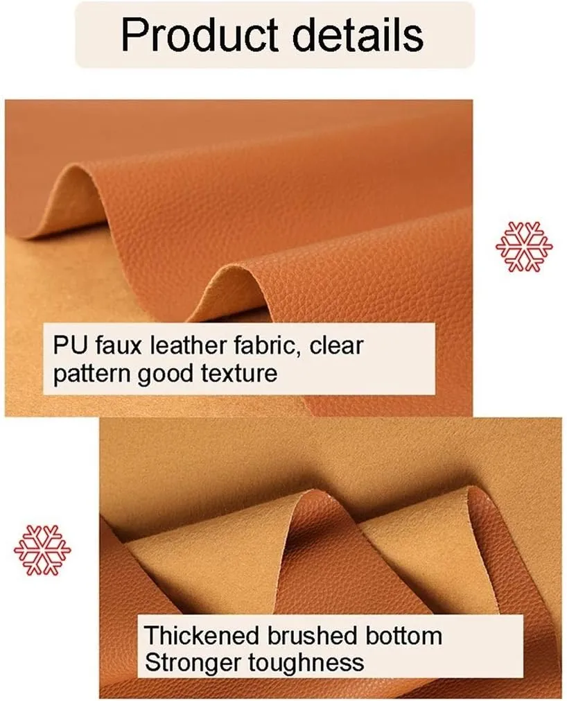 PU Fabric Leather 1.2mm Thick Faux Synthetic Leather Material Sheets for Upholstery Crafts, DIY Sewings, Sofa, Handbag, Hair Bows Decorations(Dark Brown,1.38X10m)