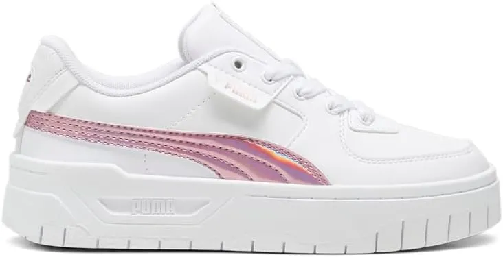 PUMA Kids Girls Cali Dream Iridescent Lace Up Sneakers Shoes Casual - White - Size 5 M