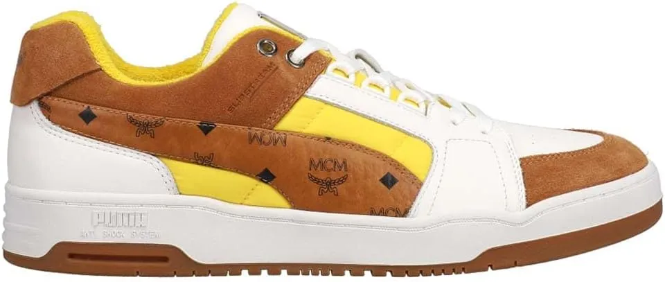 PUMA Mens MCM X Slipstream Lo Lace Up Sneakers Shoes Casual - Brown, White, Yellow - Size 7.5 M