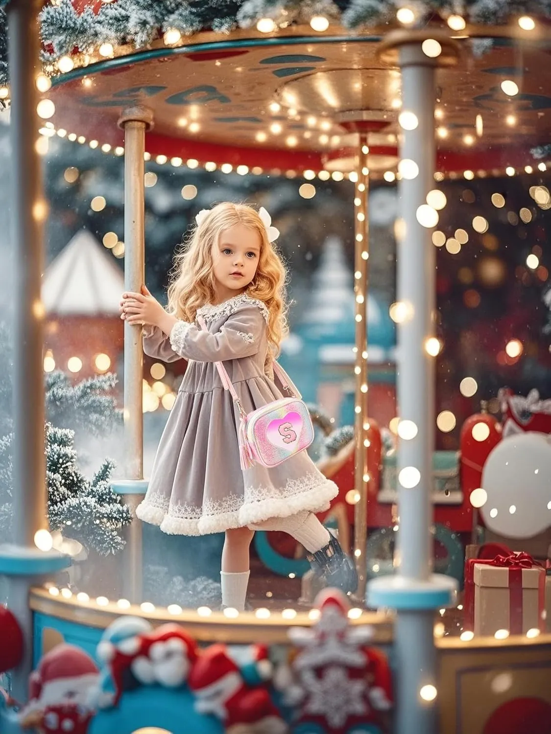 Purse Gifts for Little Girls - Kids Heart Purse Cute Crossbody Bag Teens Girls Birthday Gift