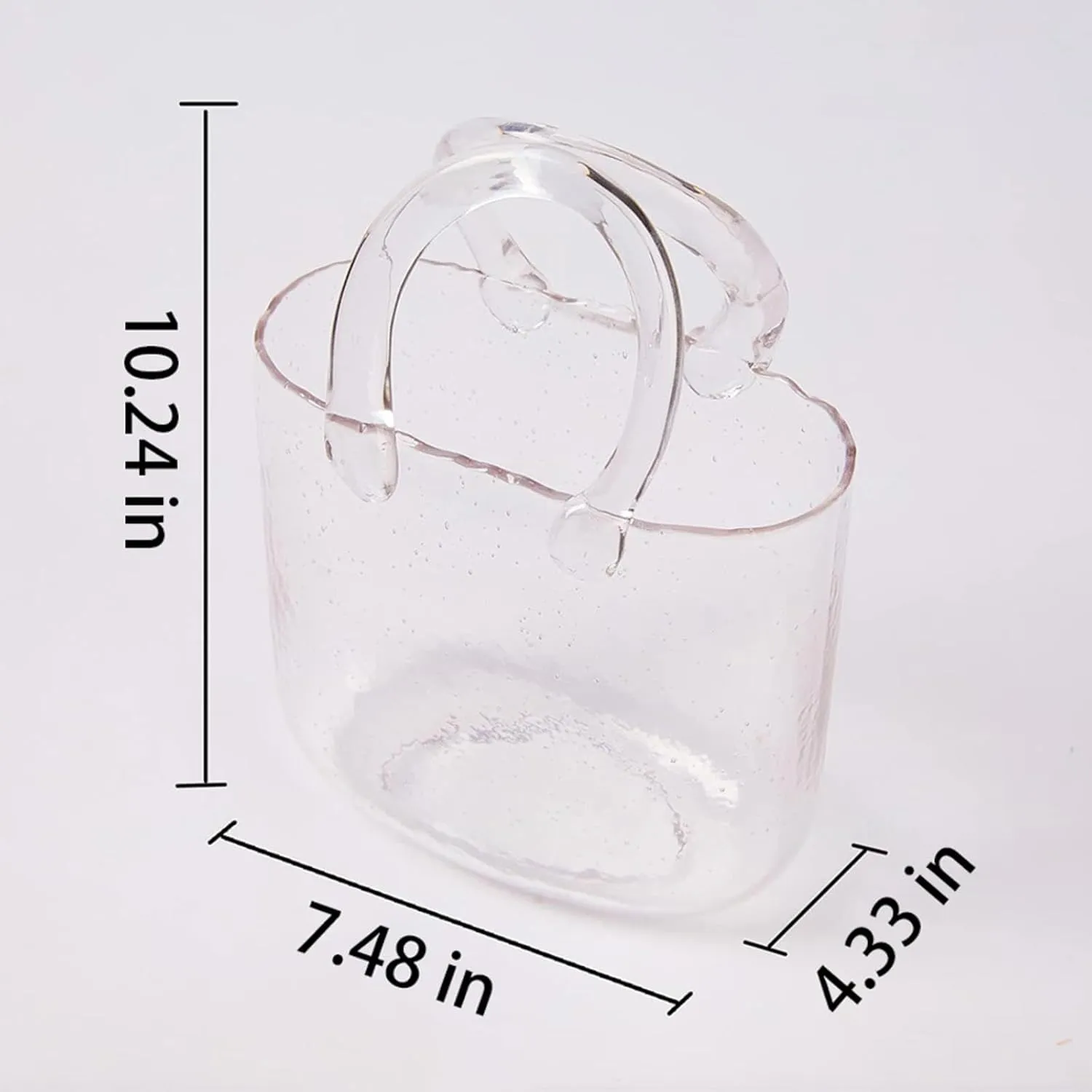 Purse Vase, Multifunctional Hand Glass Vase Purse Vase with Fish Bowl Handbag Vase, for Floral Arrangement Centerpiece Home Decor,Style1-Gray