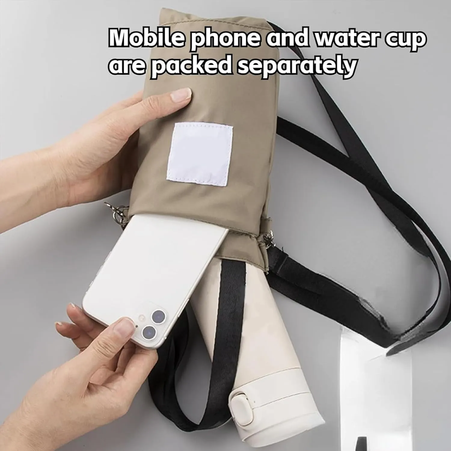 Qudai Water Bottle Pouch with Strap,Outdoor Multifunctional Bag, Qudai Bottle Bags, Large Size Crossbody Portable Hand-Held Water Cup Buggy Bag