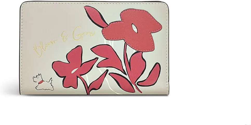 RADLEY London Bloom & Grow Women's Medium Leather Bifold Wallet, Pumice