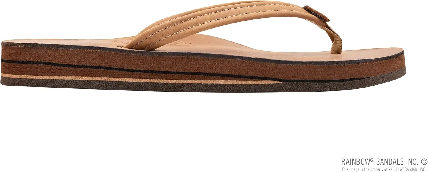 Rainbow Sandals Ladies Luxury Leather - Double Layer Arch Support with 1/2" Narrow Straps