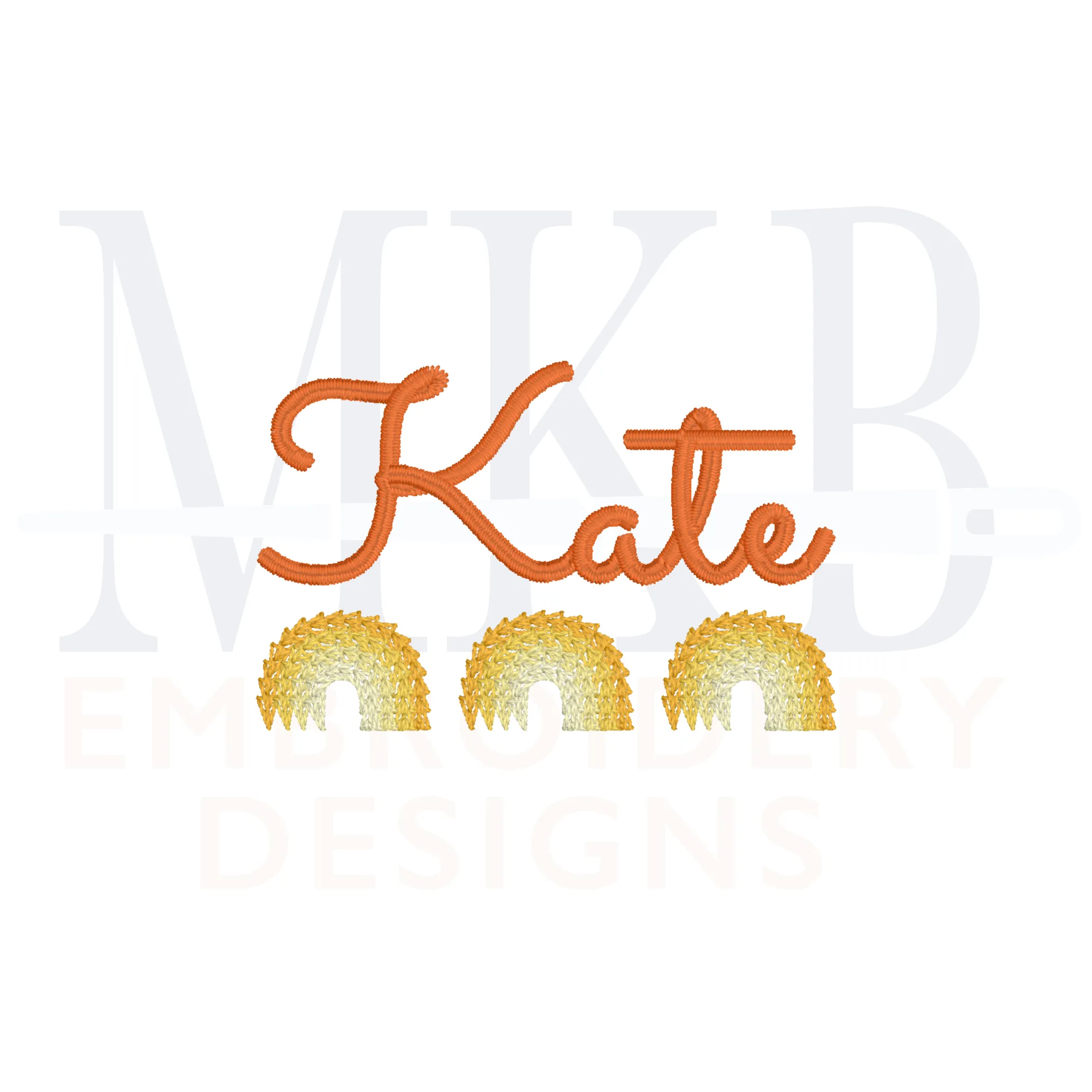 Rainbow Trio Machine Embroidery Design File