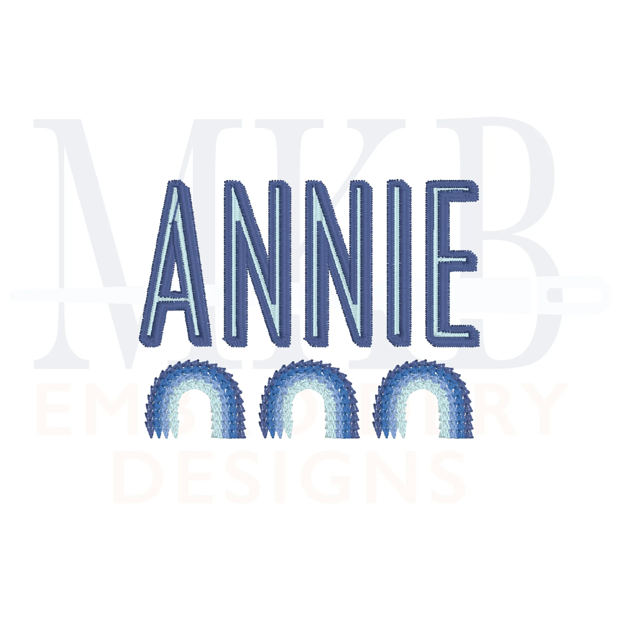 Rainbow Trio Machine Embroidery Design File