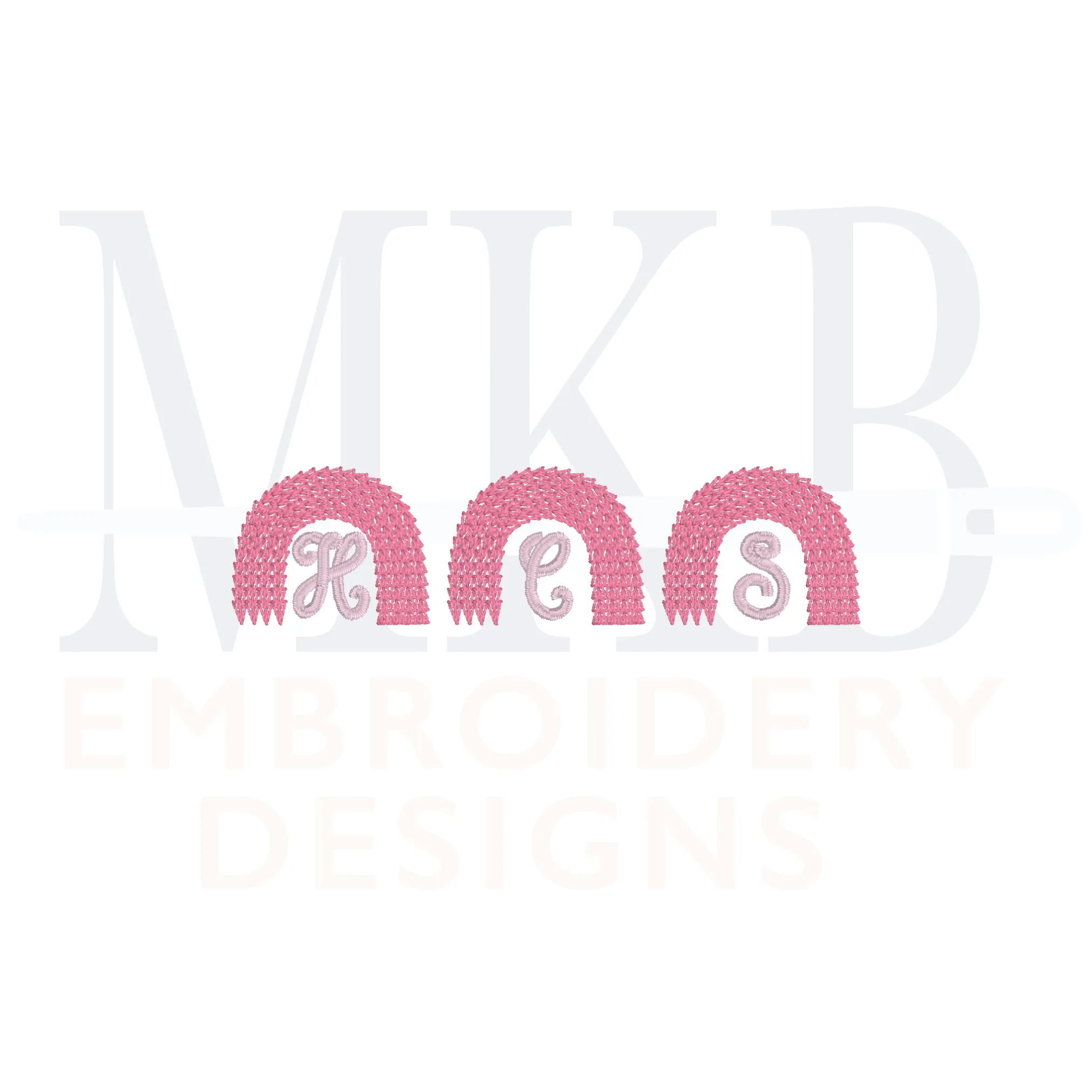 Rainbow Trio Machine Embroidery Design File
