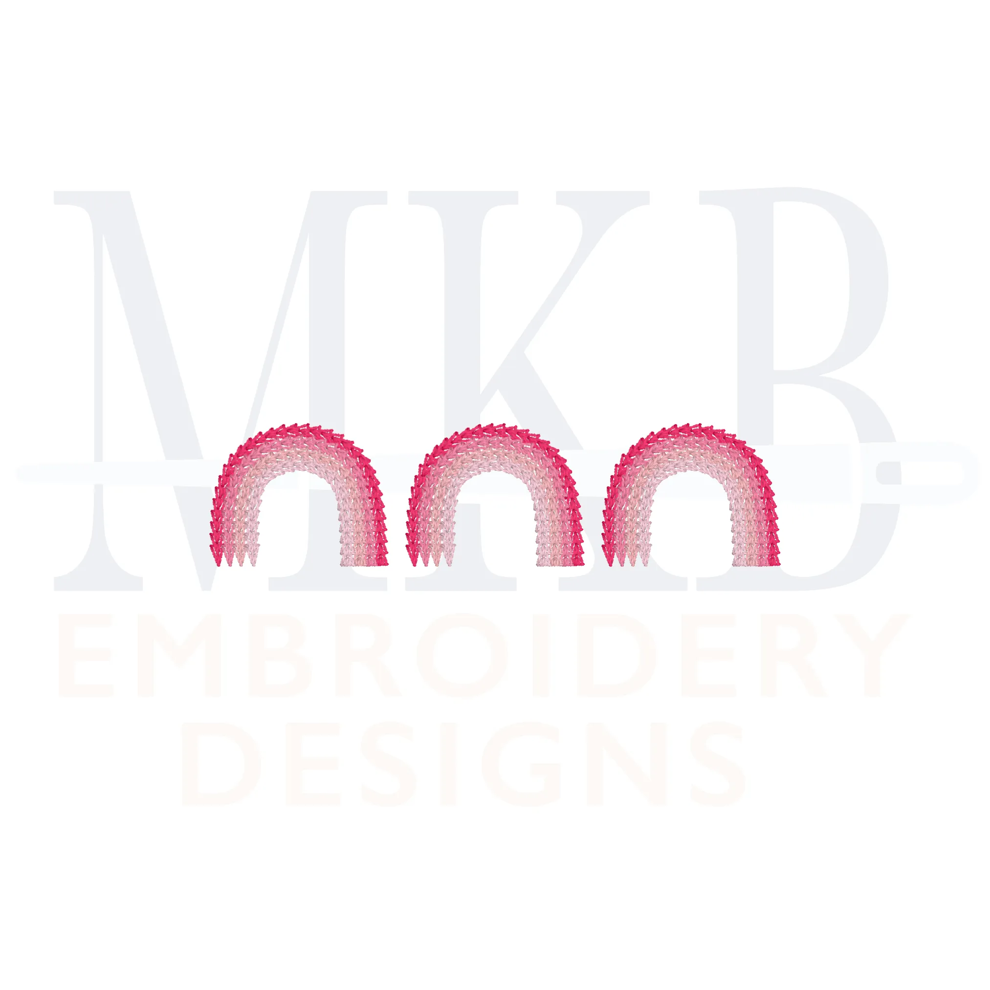 Rainbow Trio Machine Embroidery Design File