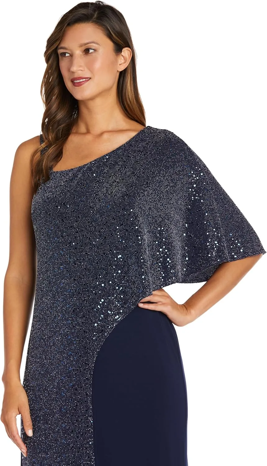 R&M Richards Womens Knit One Shoulder Jumpsuit