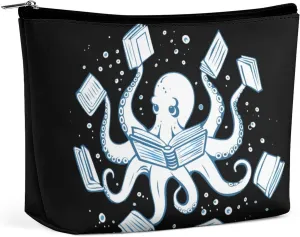 Reading Octopus Tentacles Makeup Bag Cosmetic Pouch Toiletry Bags Travel Organizer