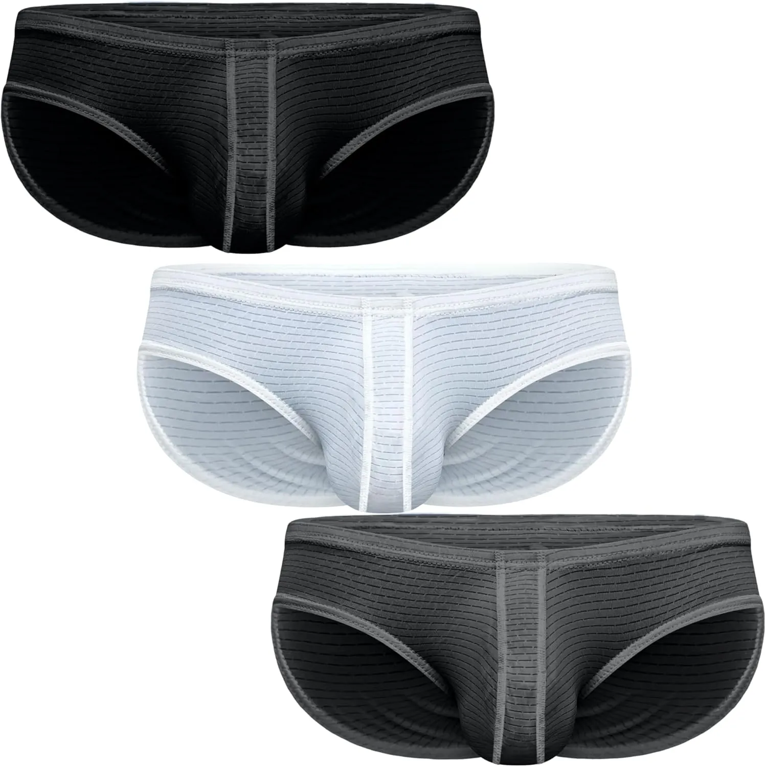 Real Men Ares-Accent Low-Rise Pouch Bikini Brief – 1, 3, 6 Pack with Size ABCD Pouch XS - 5XL