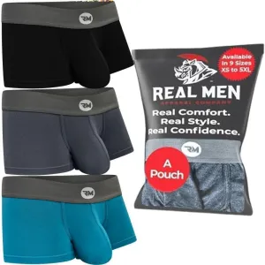 Real Men Bulge Enhancing Pouch Underwear for Men – 1, 3 and 6 Pack Set - Modal Boxer Briefs ABCD Pouch