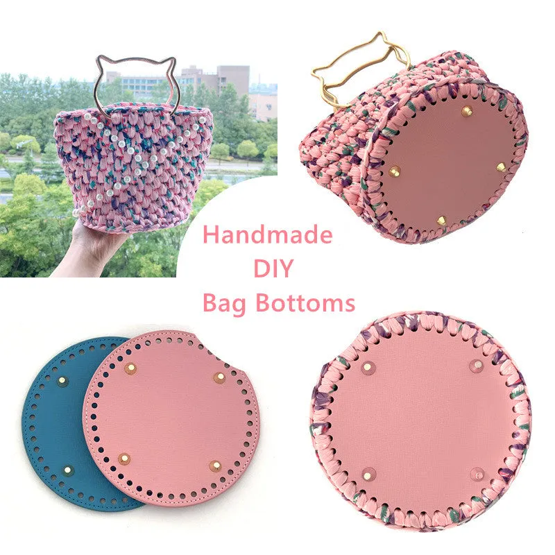 realaiot  12*15cm PU Leather Bag Bottoms, DIY Handmade Oval Round Bottom, Bag Accessories For Knitting Bags Handbag, Crossbody Shoulder Bags Bottom