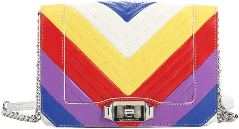 Rebecca Minkoff Chevron Quilted Small Love Crossbody, Rainbow