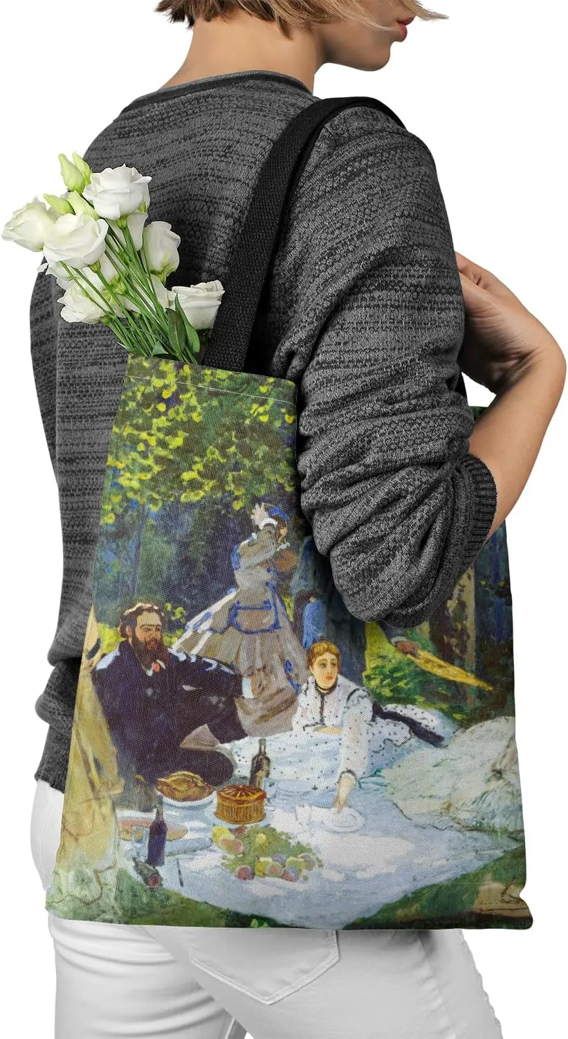 Rejolly 4 Pack Canvas Art Tote Bag Vincent Van Gogh Painting Printed Purse Shoulder Handbag