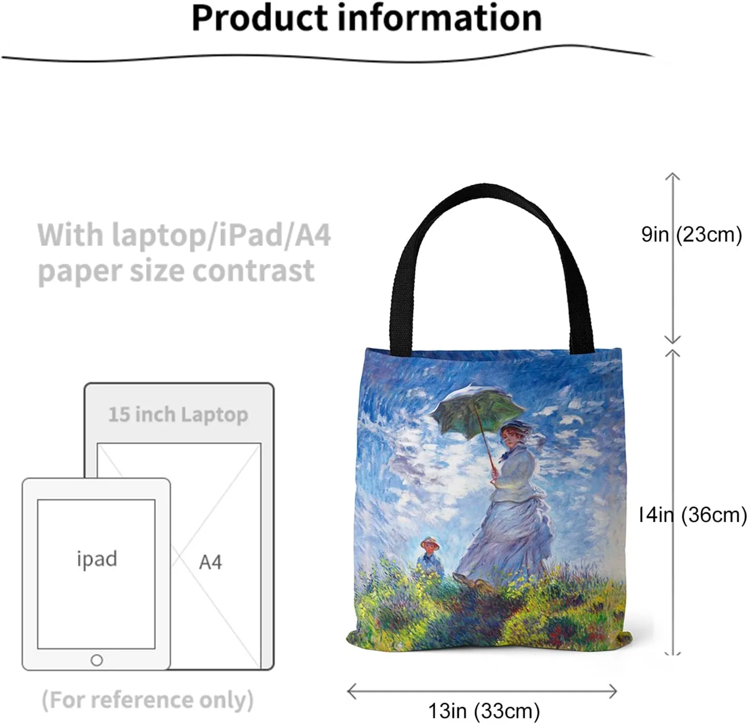 Rejolly 4 Pack Canvas Art Tote Bag Vincent Van Gogh Painting Printed Purse Shoulder Handbag