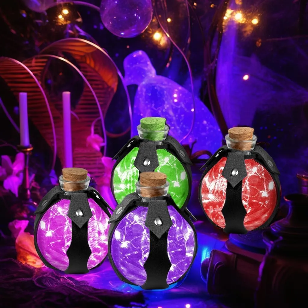 Renaissance Belt Pouch Coin Purse Potion Bottle Skirt Hike Set Medieval Festival Costume Accessories for Halloween (4-Brown)