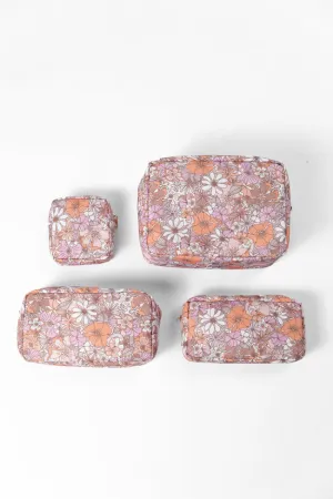 Retro Floral Travel Pouch Set SALE