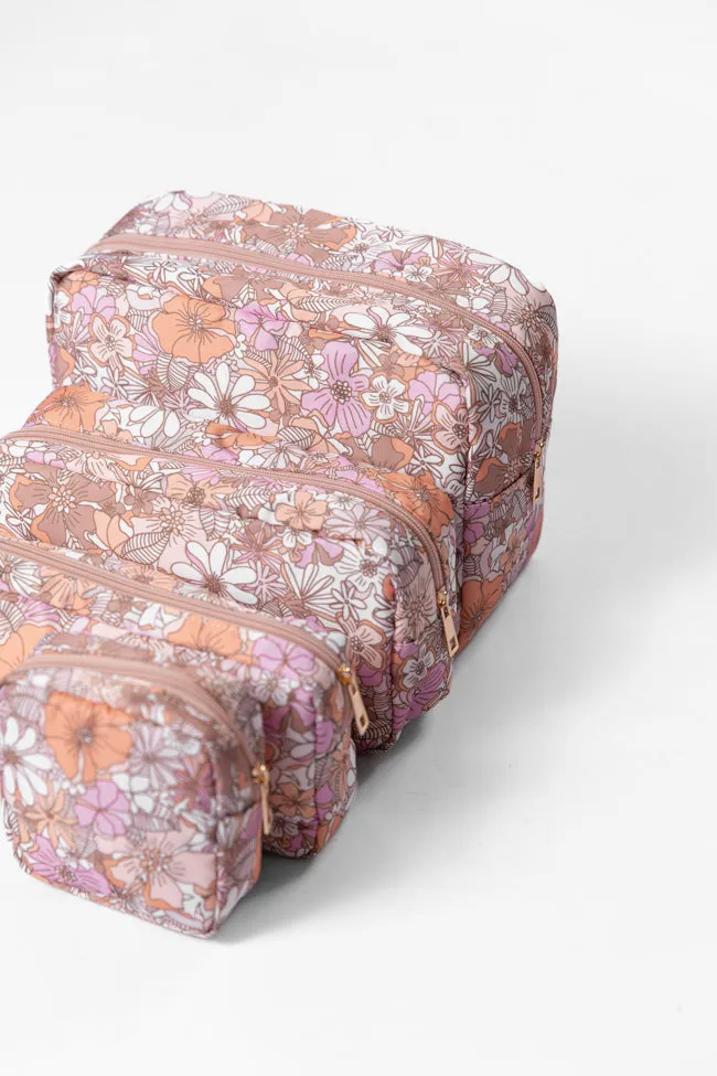 Retro Floral Travel Pouch Set SALE