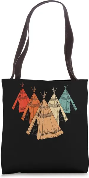 Retro Tipi Native American Tepee Traditional Tote Bag