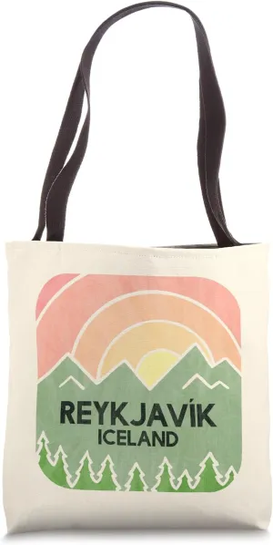 Reykjavík Iceland Reykjavik Iceland Mountain Logo Tote Bag