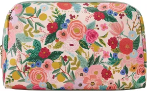 RIFLE PAPER CO. Garden Party Large Cosmetic Pouch for Storing Small Accessories, Includes Gold Zipper, Printed in Full Color with Stylized Pattern and Foil Stamped Logo