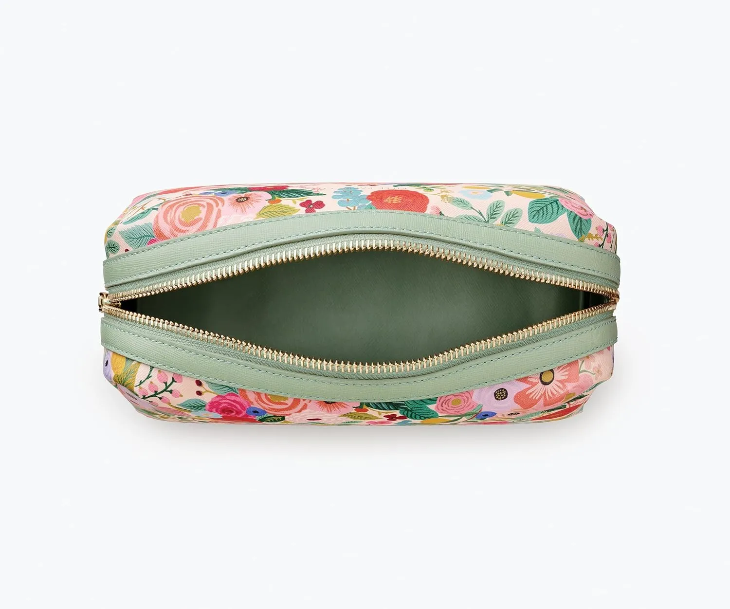 RIFLE PAPER CO. Garden Party Large Cosmetic Pouch for Storing Small Accessories, Includes Gold Zipper, Printed in Full Color with Stylized Pattern and Foil Stamped Logo