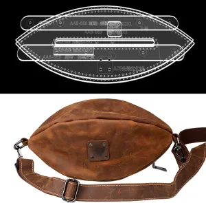 RIVEENY Shoulder Bag Acrylic Template Leather Pattern Acrylic Leather Pattern Leather Templates for Rugby Shaped Shoulder Bags (AAB-669)