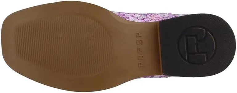 ROPER Kids Girls Floral Glitter Square Toe Casual Boots Mid Calf - Purple