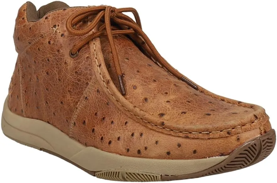 ROPER Mens Clearcut Embossed Textured Round Toe Chukka Casual Boots Ankle - Brown
