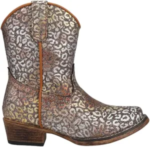ROPER Toddler Girls Riley Glitter Leopard Snip Toe Casual Boots Mid Calf - Brown