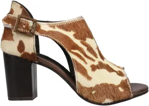 ROPER Womens Mika Cow Peep Toe Shootie Pumps Dress Casual Casual Mid Heel 2-3" - Brown