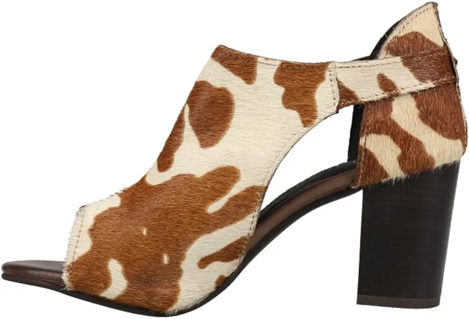 ROPER Womens Mika Cow Peep Toe Shootie Pumps Dress Casual Casual Mid Heel 2-3" - Brown