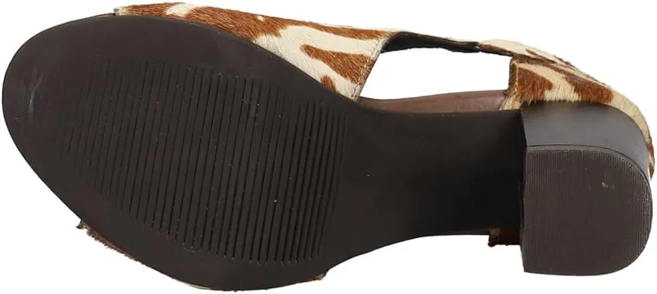 ROPER Womens Mika Cow Peep Toe Shootie Pumps Dress Casual Casual Mid Heel 2-3" - Brown
