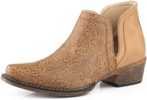 Roper Women's Tan Floral Embossed Bootie Tan 6.5 M