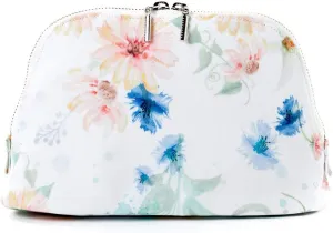 Round pouch pasuteruhuro-raru Botanical Pattern Floral Cosmos Make-Up Cosmetic Bag Travel Makeup Pouch Nylon Make-up Cosmetic Bag Fashion Make-up Cosmetic Bag Cute - -