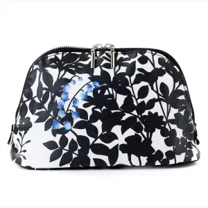 Round pouch riri-obuzabare- Lily of the Valley Botanical Pattern Floral Make-up Cosmetic Bag Travel Makeup Pouch Nylon Make-up Cosmetic Bag Fashion Make-up Cosmetic Bag Cute - -