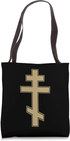 RUSSIAN ORTHODOX CROSS SLAVONIC BYZANTINE CROSS Tote Bag