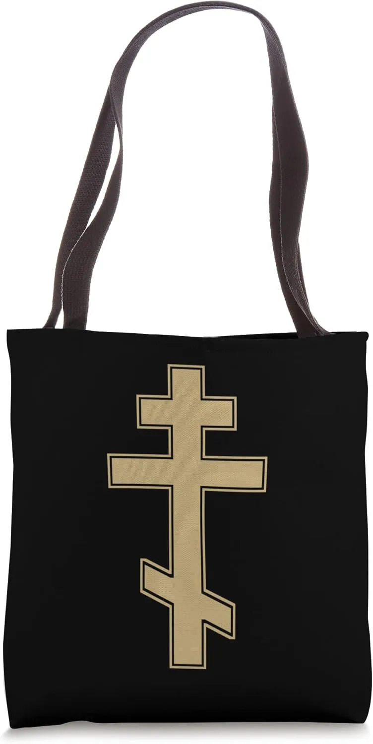 RUSSIAN ORTHODOX CROSS SLAVONIC BYZANTINE CROSS Tote Bag