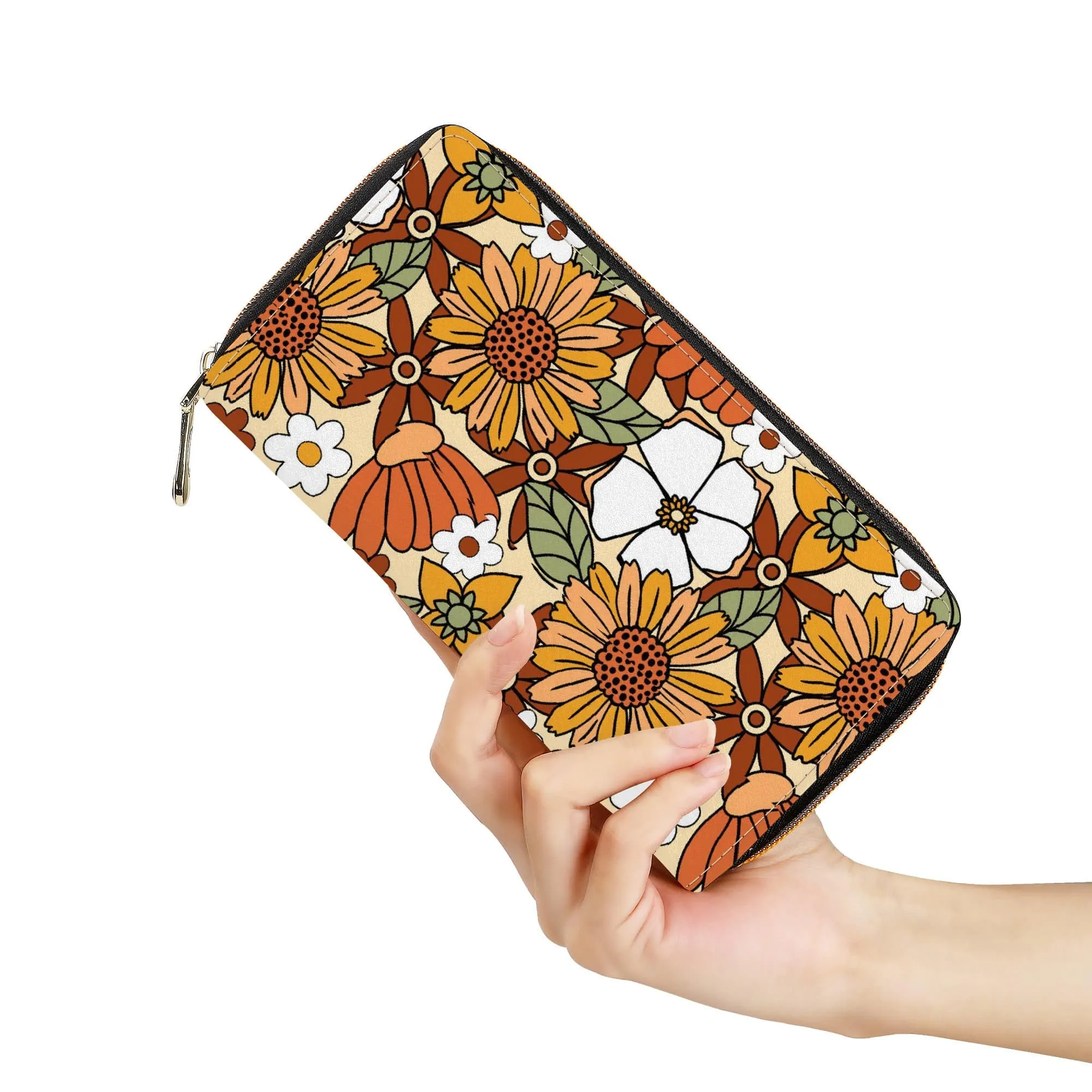 Rustic Blooms Zip-Around Wallet