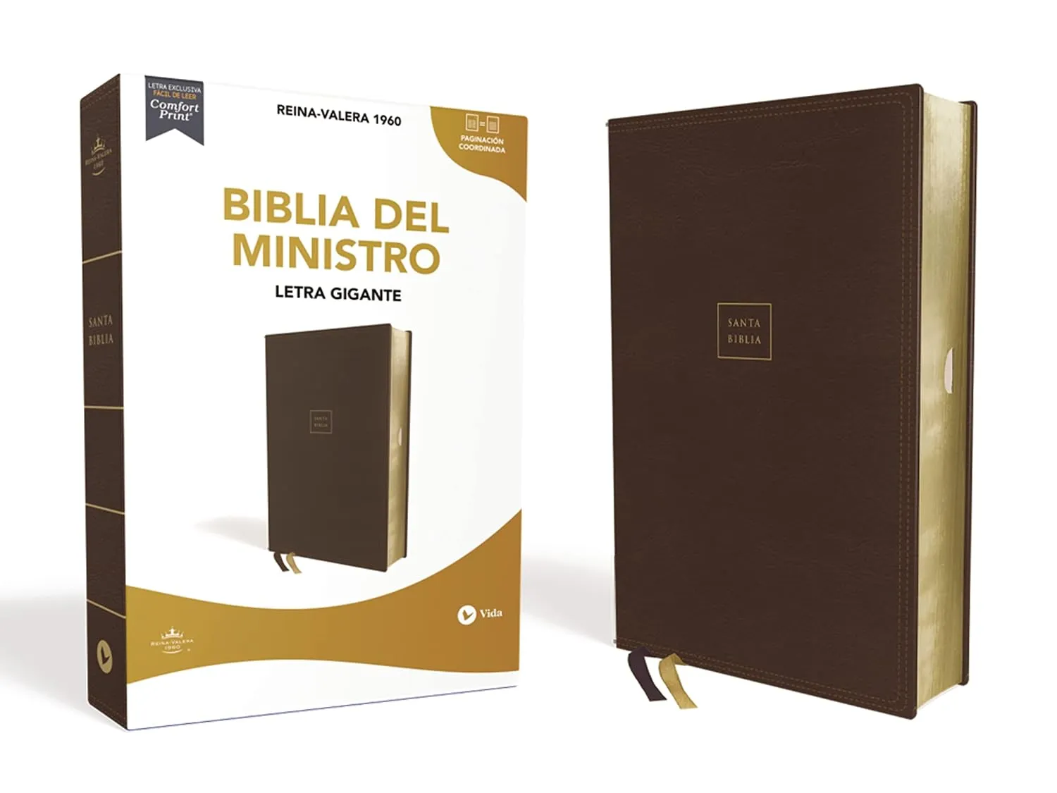 RVR60, Biblia del Ministro, Letra gigante, Leathersoft, Café, Palabras de Jesús en Rojo, Comfort Print (Spanish Edition) Leather Bound – Large Print, October 19, 2021