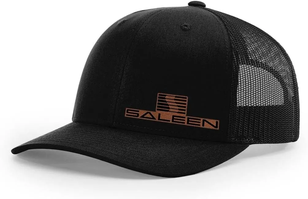 Saleen Performance Automotive Logo Laser Engraved Leather Patch Richardson 112 Snapback Trucker Hat Cap