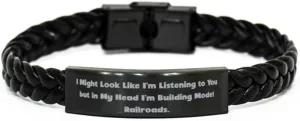 Sarcastic Model Railroads Gifts, I Might Look Like I'm Listening to You, New Braided Leather Bracelet for Friends from Friends, Model Train Set, Toy Trains, Train Tracks, Railroad Toys, Electric