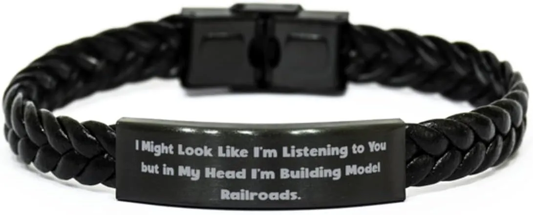 Sarcastic Model Railroads Gifts, I Might Look Like I'm Listening to You, New Braided Leather Bracelet for Friends from Friends, Model Train Set, Toy Trains, Train Tracks, Railroad Toys, Electric